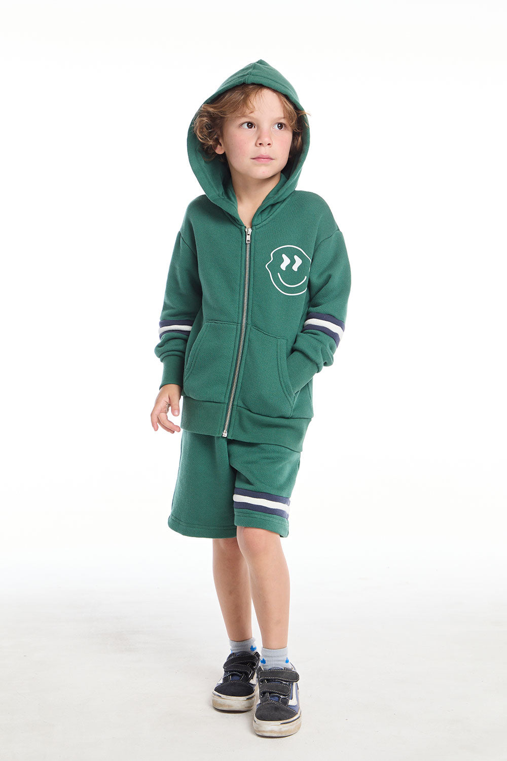 Smiley Daze Boys Zip Up Hoodie with Strappings BOYS chaserbrand