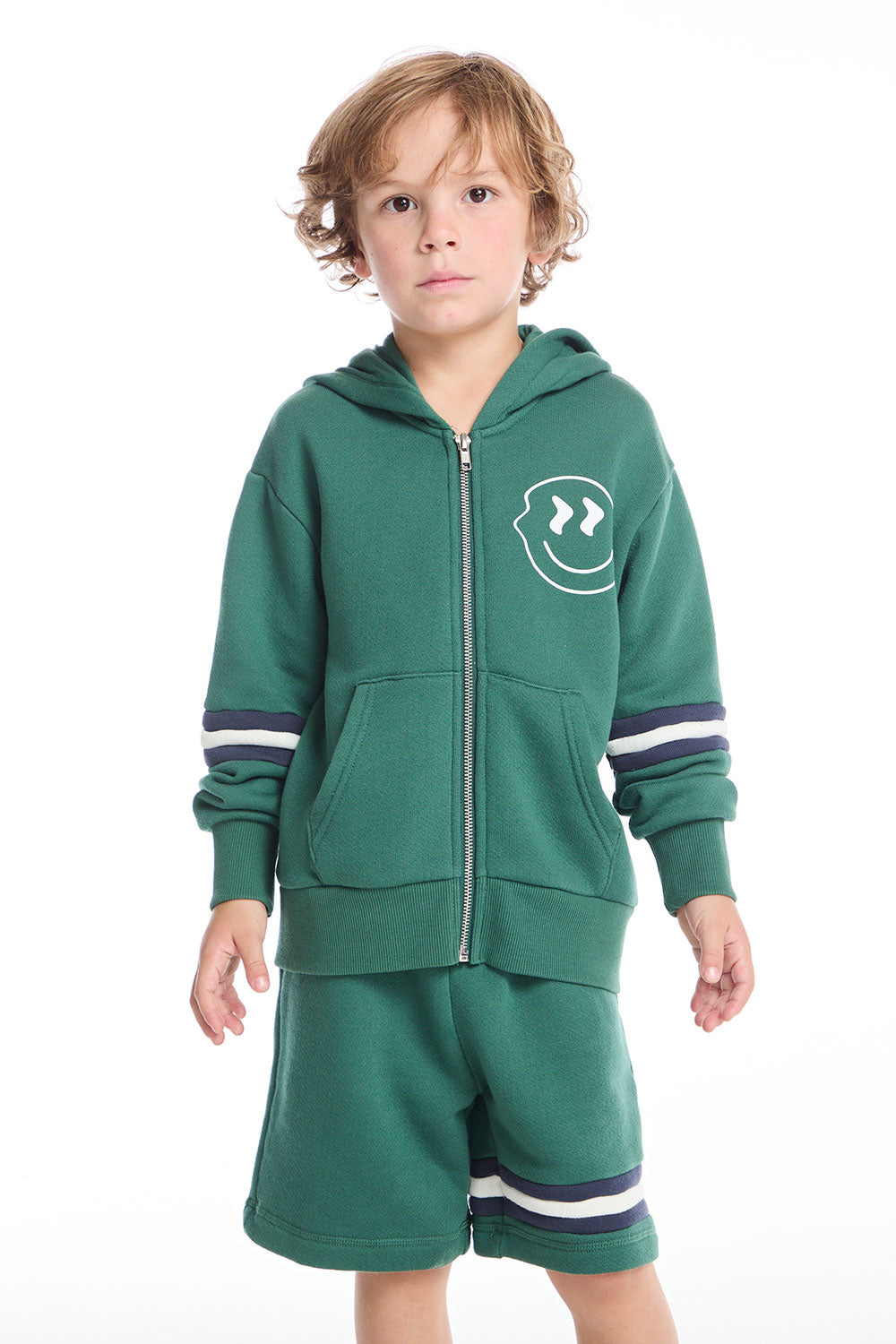 Smiley Daze Boys Zip Up Hoodie with Strappings BOYS chaserbrand