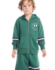 Smiley Daze Boys Zip Up Hoodie with Strappings BOYS chaserbrand