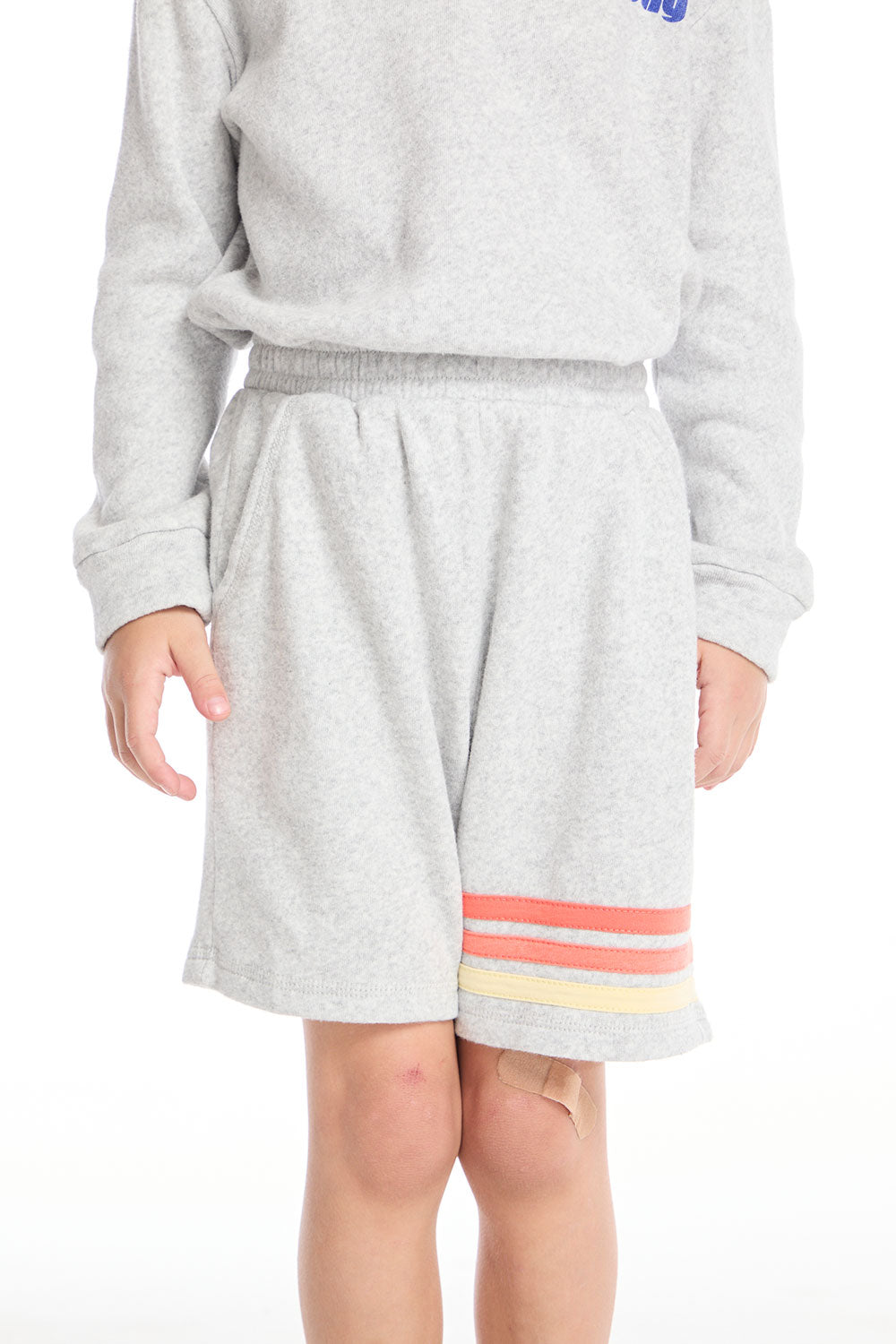 Cozy Beach Heather Grey Boys Short with Strappings BOYS chaserbrand