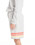 Cozy Beach Heather Grey Boys Short with Strappings BOYS chaserbrand