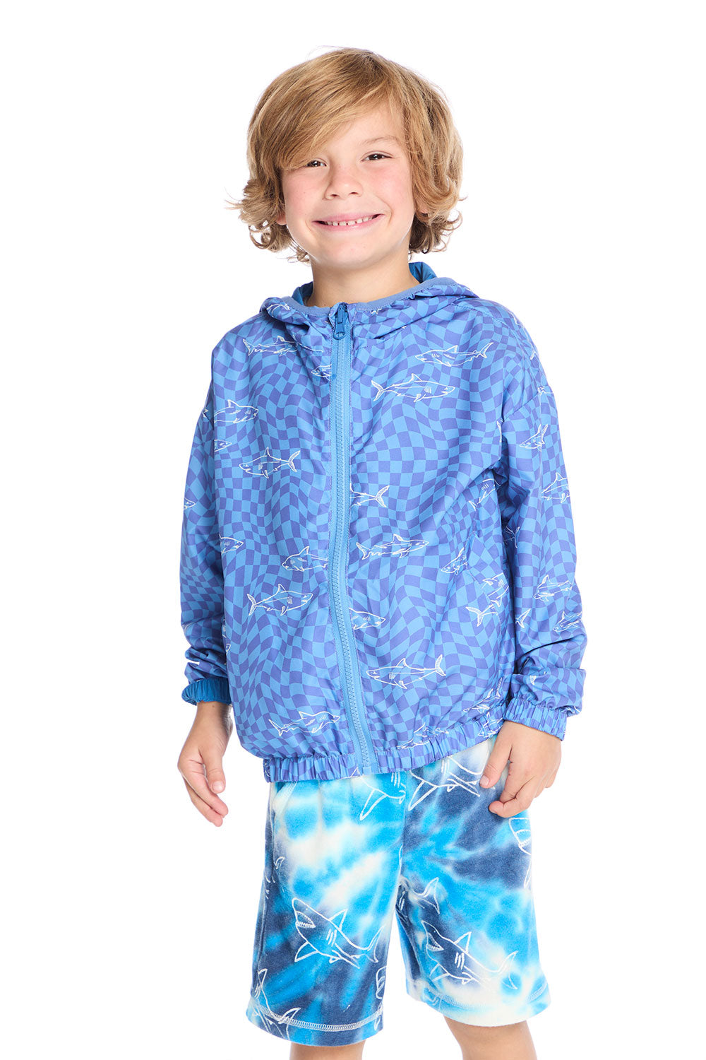 Shark Check Zip Up Hoodie Boys chaserbrand