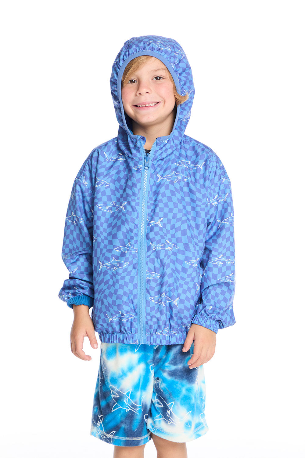 Shark Check Zip Up Hoodie Boys chaserbrand