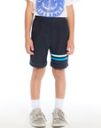 Navy Blue Contrast Strappings Shorts Boys chaserbrand