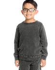 Comfy Long Sleeve Black Acidwash Pullover Boys chaserbrand
