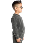 Comfy Long Sleeve Black Acidwash Pullover Boys chaserbrand