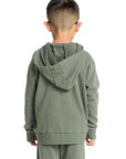 Long Sleeve Safari Green Zip Up Hoodie Boys chaserbrand