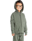 Long Sleeve Safari Green Zip Up Hoodie Boys chaserbrand