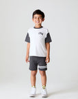Boys Cozy Vintage Black Beach Shorts With Strappings chaserbrand