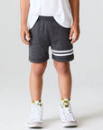 Boys Cozy Vintage Black Beach Shorts With Strappings chaserbrand