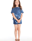 Indigo Heart Tie Dye T-Shirt Girls chaserbrand
