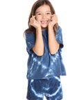 Indigo Heart Tie Dye T-Shirt Girls chaserbrand