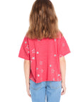 Tossed Crimson Glitter Stars Tee Girls chaserbrand