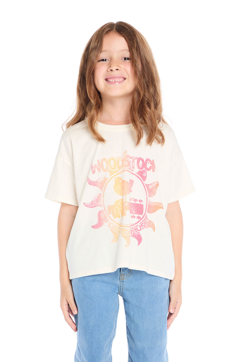 Woodstock Peace Love Music Poster Tee Girls chaserbrand