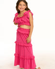 Adia Hot Pink Midi Skirt GIRLS chaserbrand