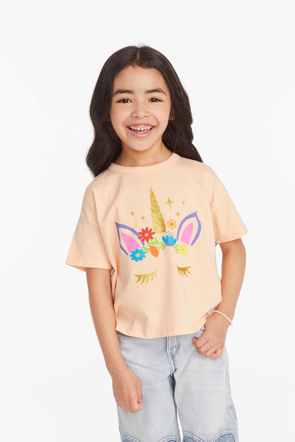Floral Unicorn Girls Tee Girls chaserbrand