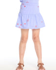 Tossed Stars Powder Blue Peplum Skort Girls chaserbrand