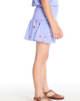Tossed Stars Powder Blue Peplum Skort Girls chaserbrand