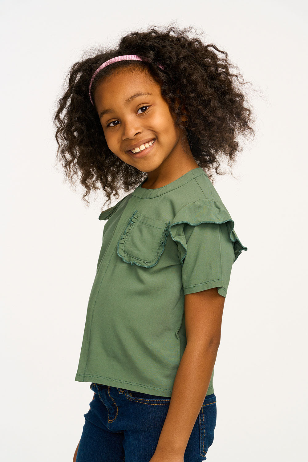 Anise Dark Forest Ruffle Top GIRLS chaserbrand