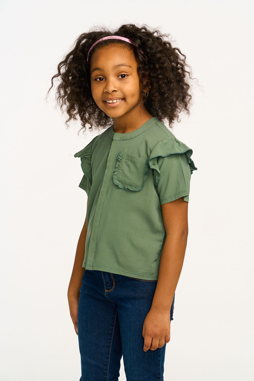 Anise Dark Forest Ruffle Top GIRLS chaserbrand