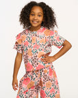 Anise Floral and Leopard Ruffle Top GIRLS chaserbrand