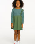One Ruffle Dark Forest Green Dress GIRLS chaserbrand