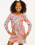One Ruffle Floral & Leopard Print Green Dress GIRLS chaserbrand