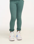 Bottom Ruffle Dark Forest Green Legging GIRLS chaserbrand