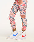 Bottom Ruffle Floral & Leopard Print Legging GIRLS chaserbrand