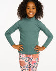 Lynn Dark Forest Green Mock Turtle Neck GIRLS chaserbrand