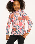 Lynn Dark Floral & Leopard Print Mock Turtle Neck GIRLS chaserbrand
