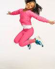 Shirred Cozy Knit Flamingo Pink Pullover GIRLS chaserbrand