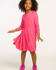 Peplum Cozy Knit Flamingo Pink Dress GIRLS chaserbrand