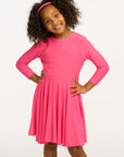 Peplum Cozy Knit Flamingo Pink Dress GIRLS chaserbrand