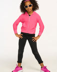 Puffy Flamingo Pink Cozy Knit Zip Up Hoodie GIRLS chaserbrand