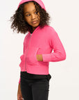 Puffy Flamingo Pink Cozy Knit Zip Up Hoodie GIRLS chaserbrand