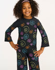 Rainbow Swirl Ruffle Neck Long Sleeve GIRLS chaserbrand