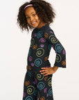 Rainbow Swirl Ruffle Neck Long Sleeve GIRLS chaserbrand