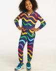 Wavy Flower Rainbow Zip-up Hoodie GIRLS chaserbrand