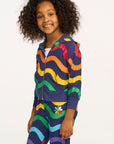 Wavy Flower Rainbow Zip-up Hoodie GIRLS chaserbrand