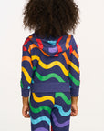 Wavy Flower Rainbow Zip-up Hoodie GIRLS chaserbrand