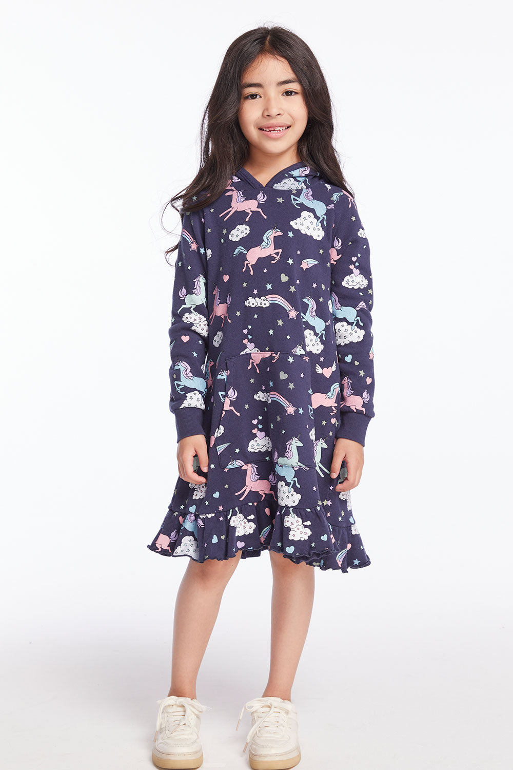 Allover Unicorns Girls Hoodie Dress Girls chaserbrand