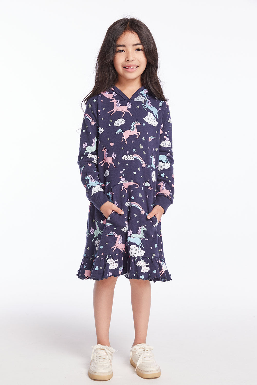Allover Unicorns Girls Hoodie Dress Girls chaserbrand