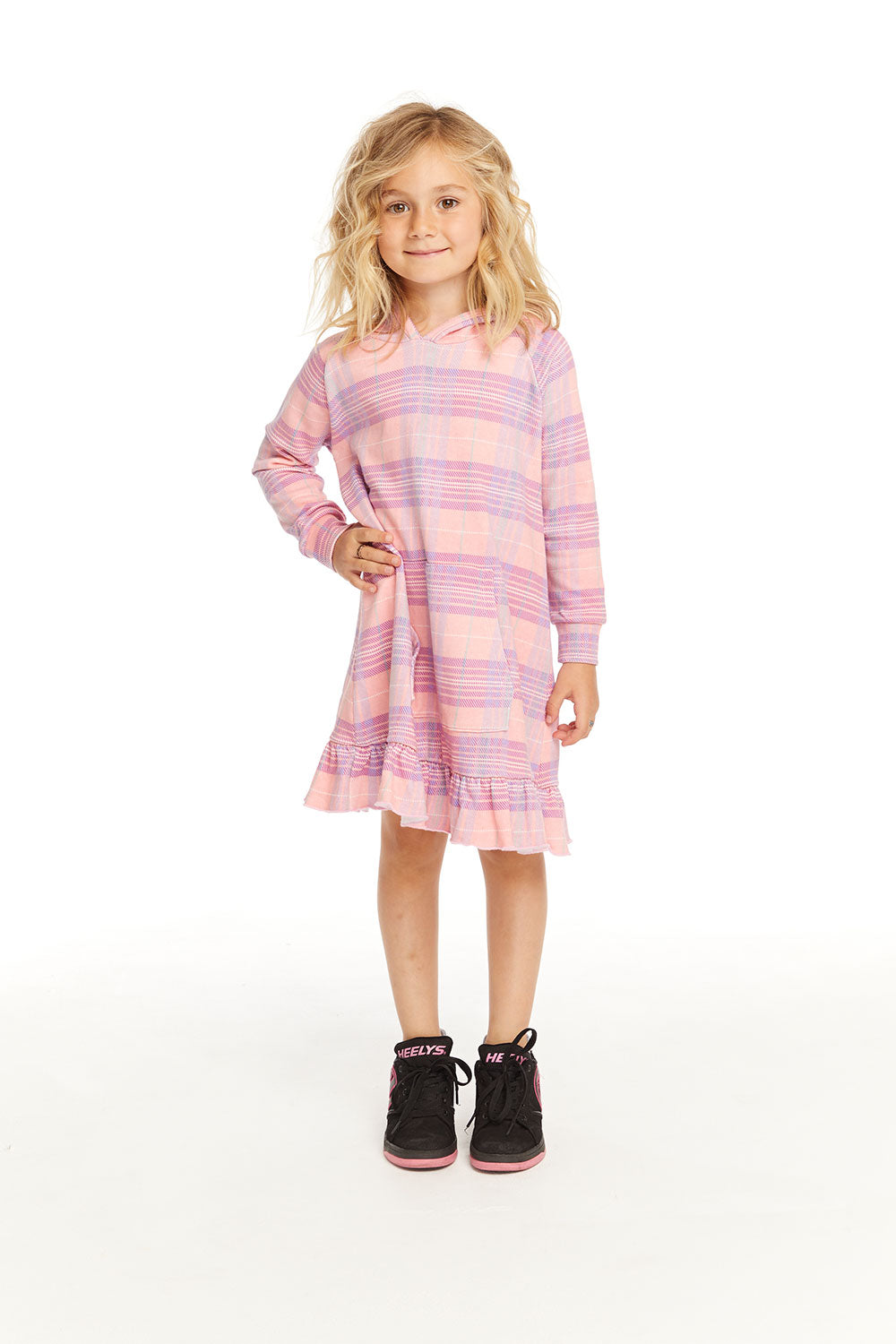 Long Sleeve Cotton Candy Plaid Dress GIRLS chaserbrand