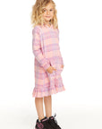 Long Sleeve Cotton Candy Plaid Dress GIRLS chaserbrand
