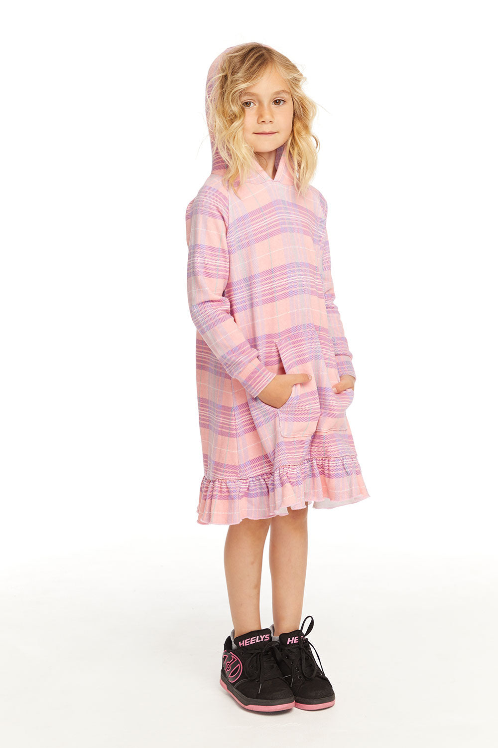 Long Sleeve Cotton Candy Plaid Dress GIRLS chaserbrand