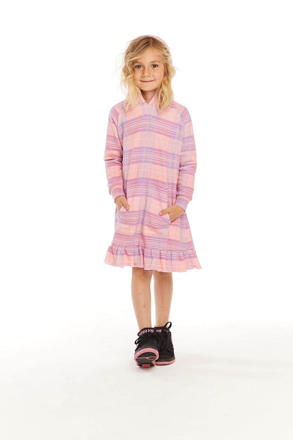 Long Sleeve Cotton Candy Plaid Dress GIRLS chaserbrand