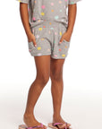 Jade Embroidered Flowers Waffle Knit Girls Short GIRLS chaserbrand