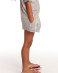 Jade Embroidered Flowers Waffle Knit Girls Short GIRLS chaserbrand