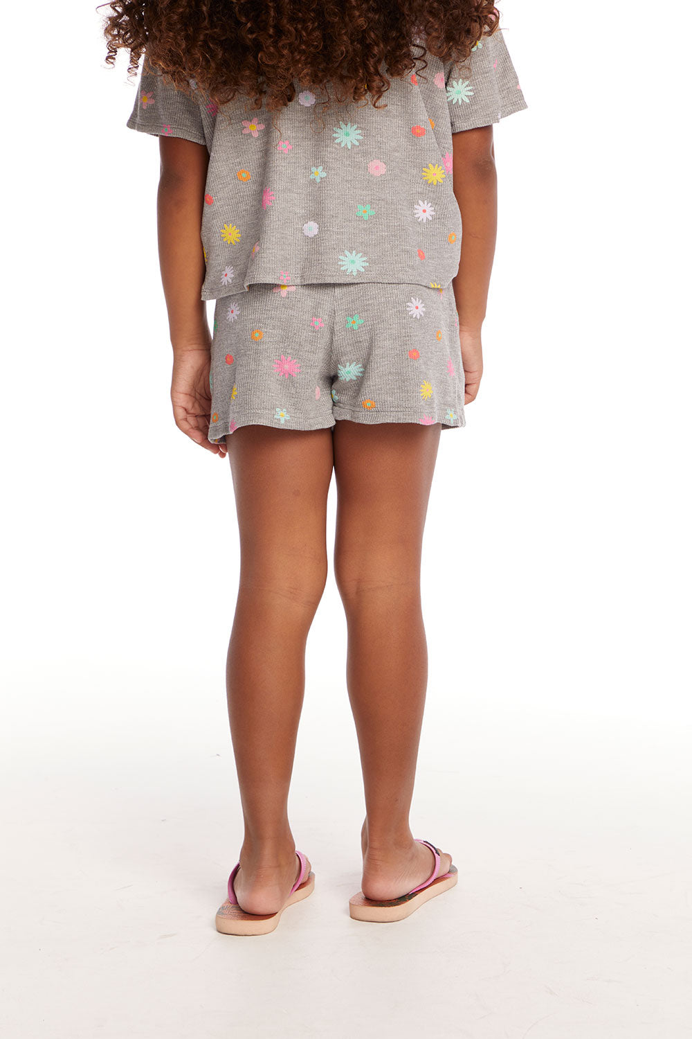 Jade Embroidered Flowers Waffle Knit Girls Short GIRLS chaserbrand